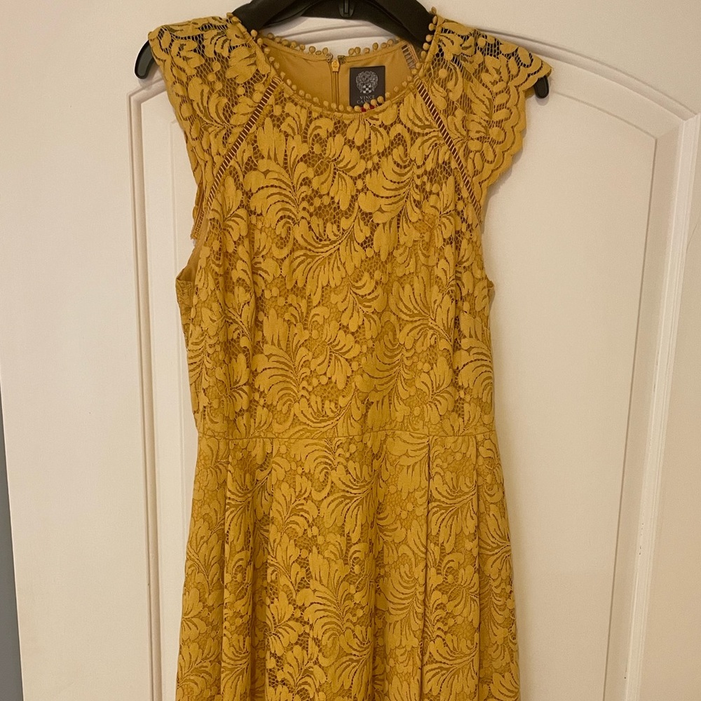 Gold lace dress size 8. So pretty with heels or boots and a jean jacket